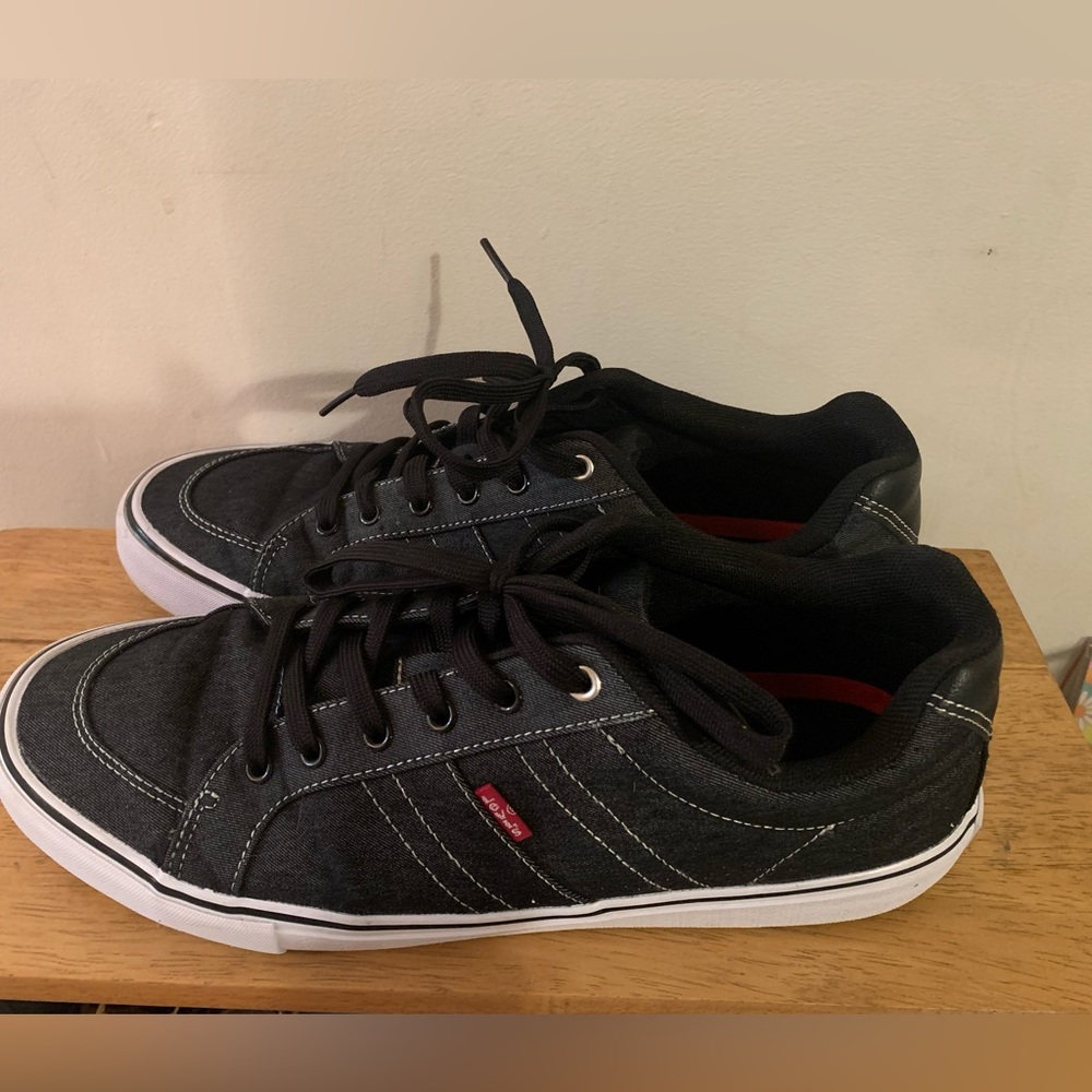 Levi's Denim Black Canvas Lace Up Sneakers Size 12